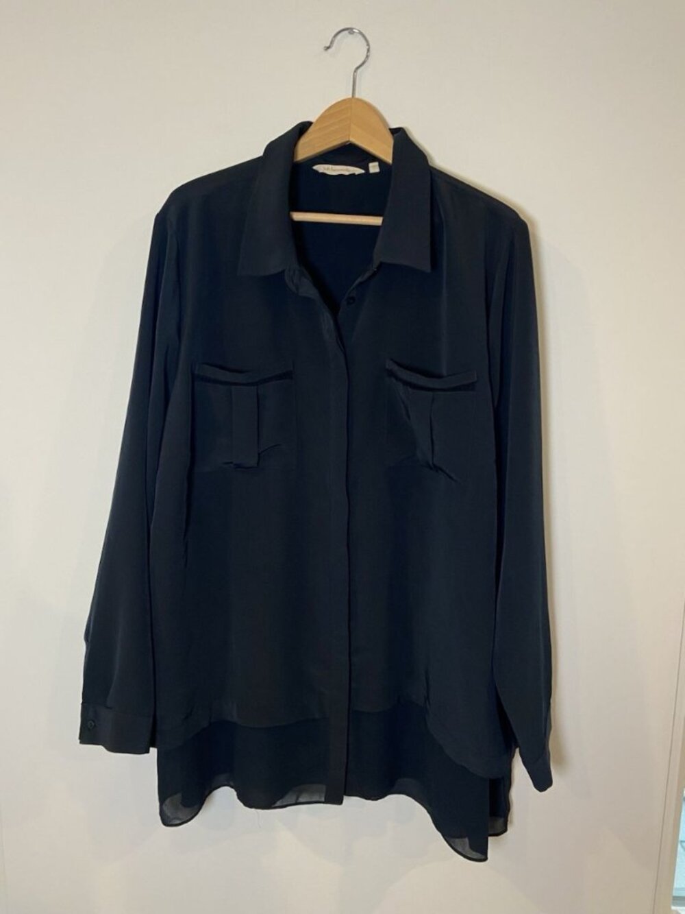 Soft Surroundings Shirt Blouse Black Sheer Size 3X